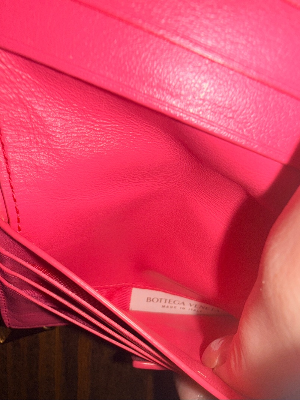Bottega Veneta Intrecciato Leather Bifold Wallet Brown Pink Made in Italy - Picture 13 of 15